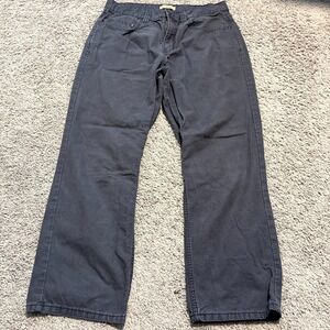 Blue Mountain Mens 34x30 Dark Gray Workwear Canvas Pants Straight Leg Utility